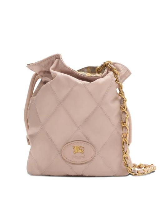 Burberry Natural Gesteppte Beuteltasche Mit Kettenriemen