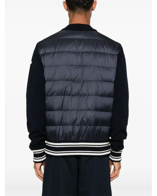 Moncler Black Contrast-Panel Cardigan for men
