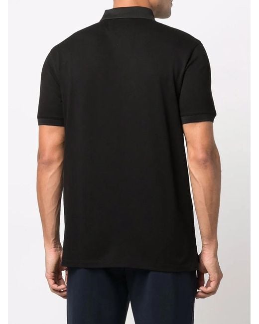 Emporio Armani Black Logo Cotton Polo Shirt for men