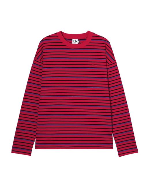 B+ AB Striped Embroidered T-Shirt