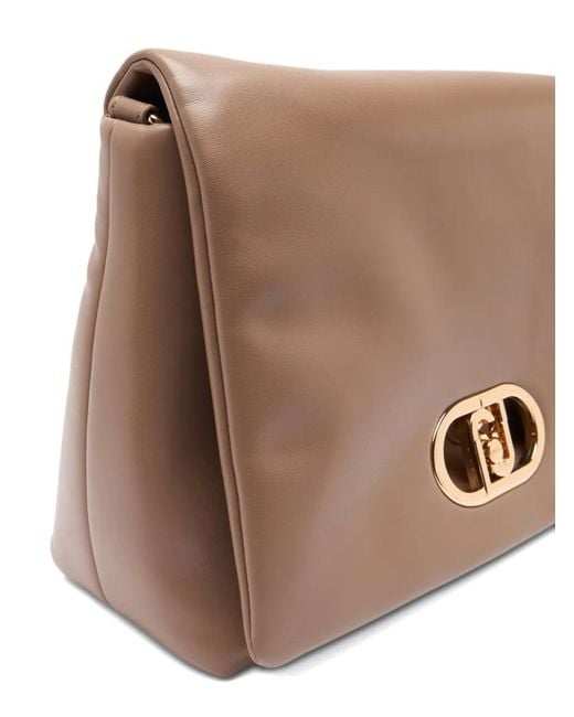 Liu Jo Brown Large Lapuffy Bag