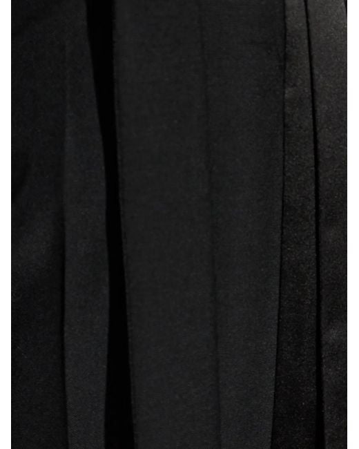 McQueen Black Satin-Trim Draped Trousers