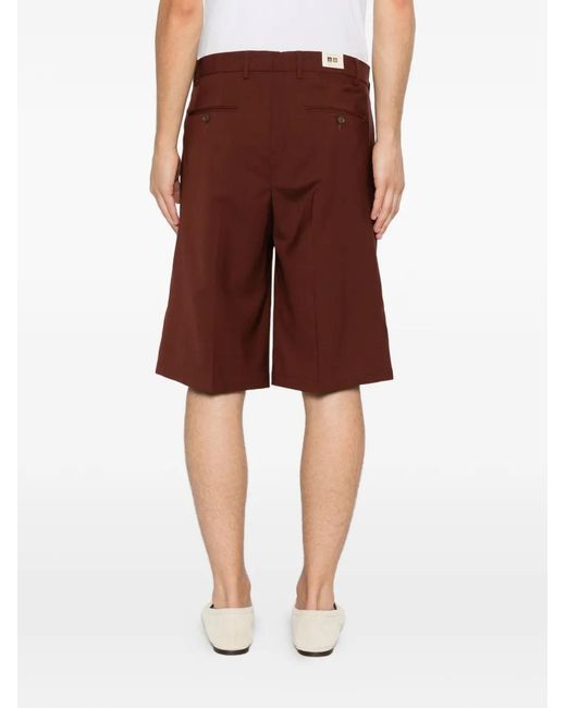 Briglia 1949 Red Bedfords Pleated Knee-Length Shorts for men