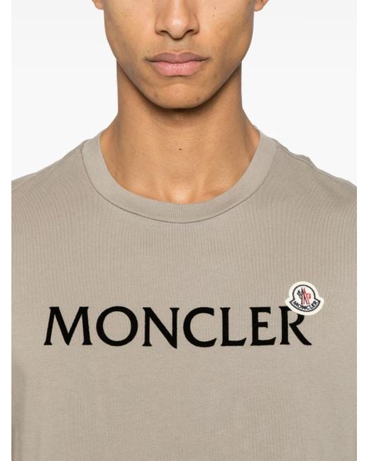メンズ Moncler フロックロゴ Tシャツ Gray