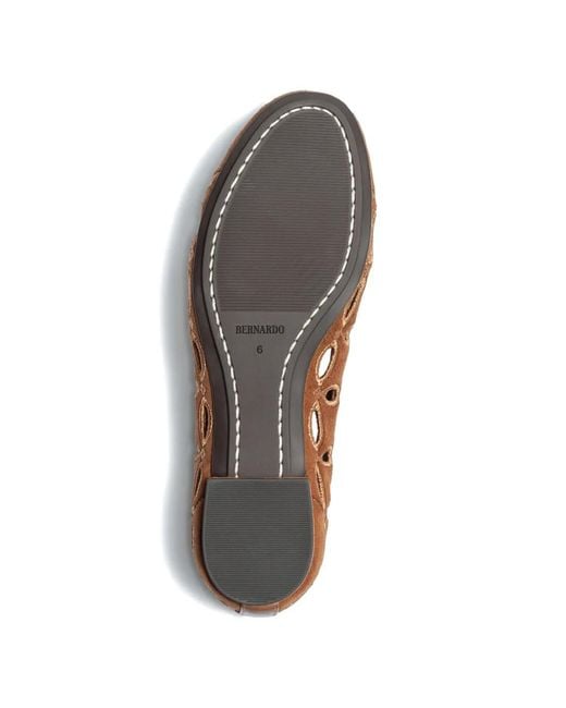 Bernardo Brown Brie Cut-Out Ballet Flats