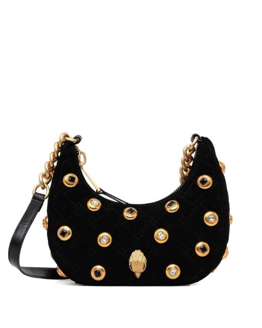 Kurt Geiger Black Quilted Studded Shoulder Bag
