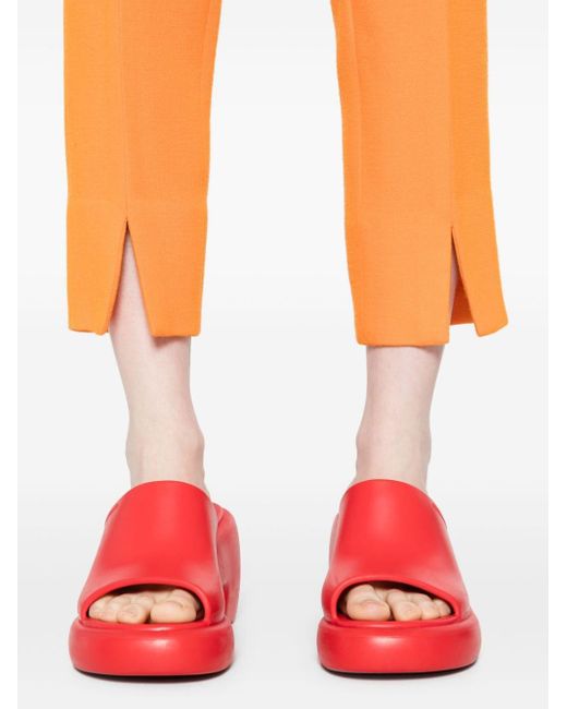 Patou Orange Wool Cropped Trousers