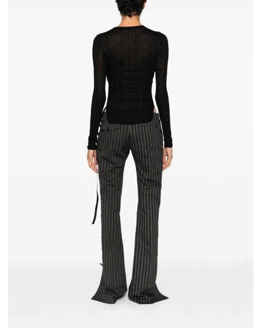 Ann Demeulemeester Black Oke Tie-Detail Top