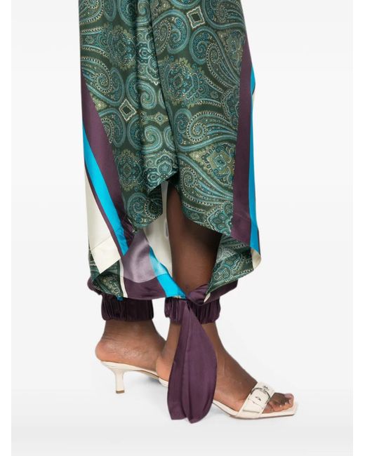 ALÉMAIS Blue Joni Paisley-Print Tapered Trousers