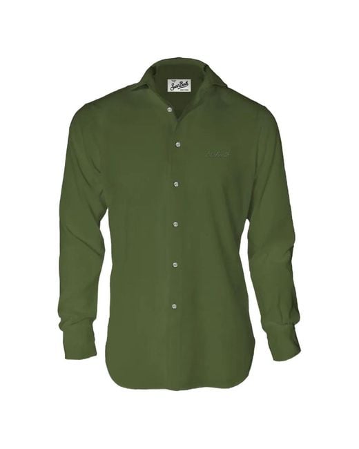 Mc2 Saint Barth Green Buttoned Shirt for men