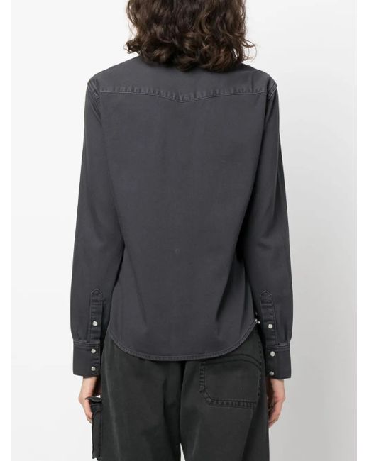 Acne Black Long-Sleeve Denim Shirt