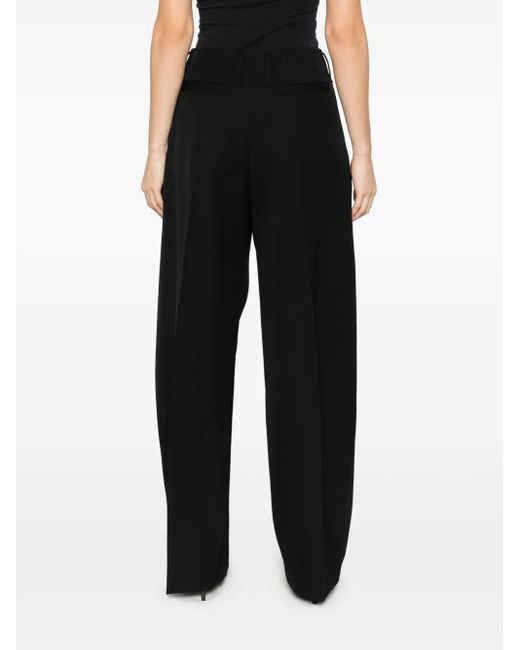 McQueen Black Cotton Tapered Trousers