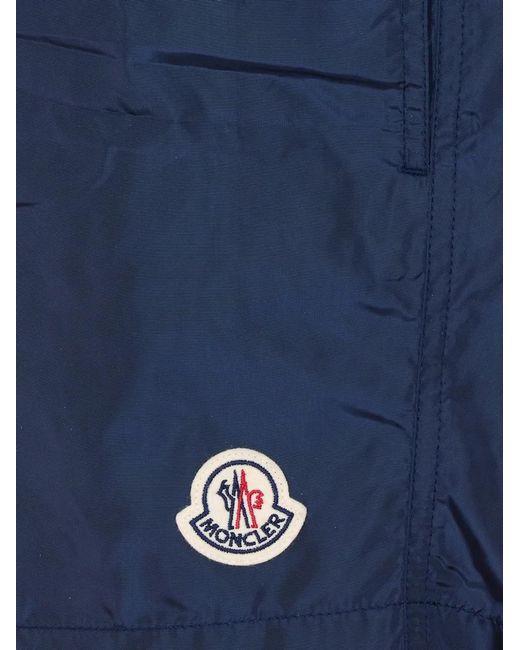 Moncler Blue Short De Bain À Patch Logo for men