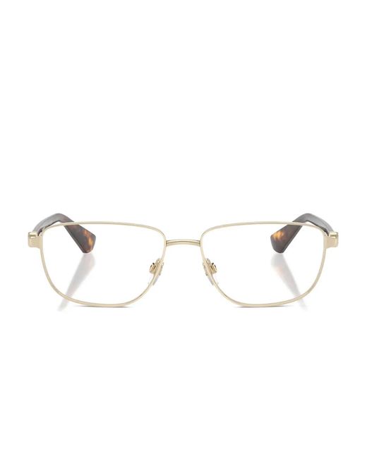 Burberry Natural Rectangle-Frame Tortoiseshell-Temple Glasses for men