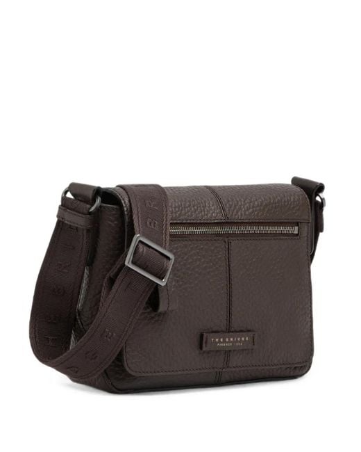 The Bridge Black Manfredi Leather Messenger Bag for men