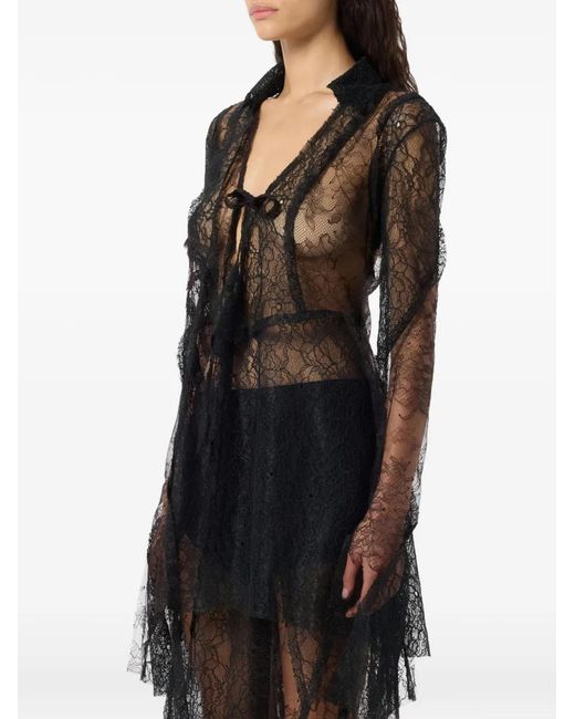 Blumarine Blouse Met Kanten Patch in het Black