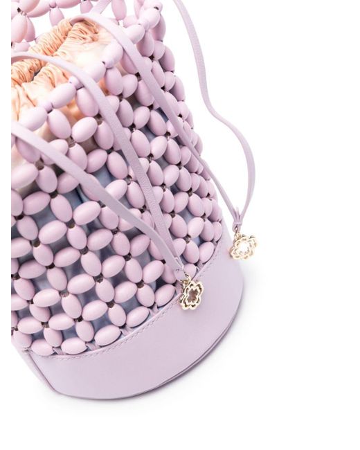 Maje Pink Bead-embellished Bucket Bag
