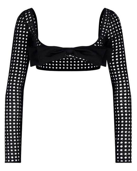 Giambattista Valli クロシェ クロップドトップ Black