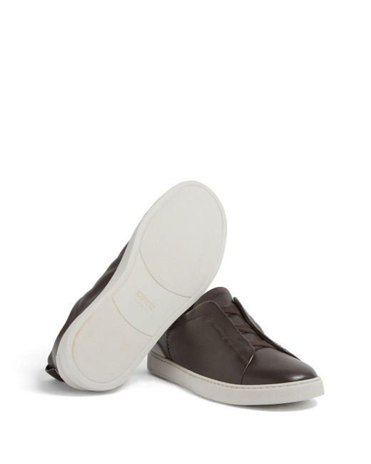 Zegna Brown Triple Stitchtm Sneakers for men