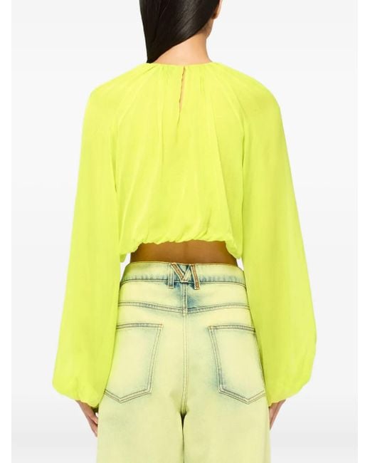 MSGM Yellow Long-Sleeve Blouse