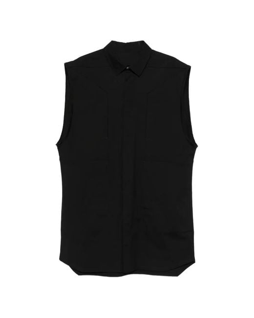 Rick Owens Black Jumbo Button Fastening Overshirt for men