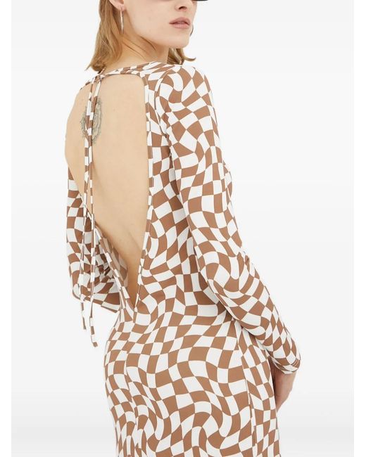 Résumé White Checked Midi Dress
