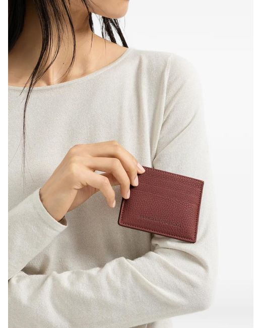Brunello Cucinelli Purple Leather Card Holder