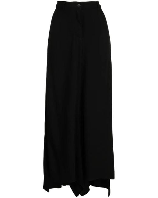 Masnada Black Wide-Leg High-Waist Trousers