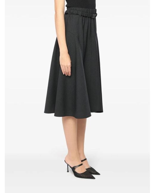 Jupe En Laine À Coupe Mi-Longue Brunello Cucinelli en coloris Black
