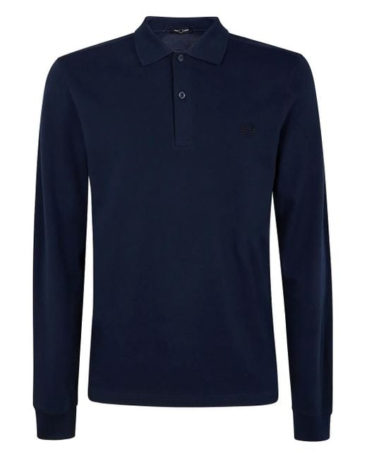 Polo con logo bordado Fred Perry de hombre de color Blue