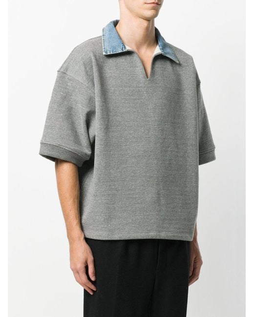 Fear Of God Oversized Polo Shirt in Gray for Men | Lyst