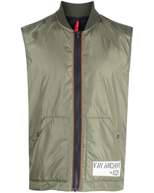 Chaleco Con Parche Del Logo Fay de hombre de color Green