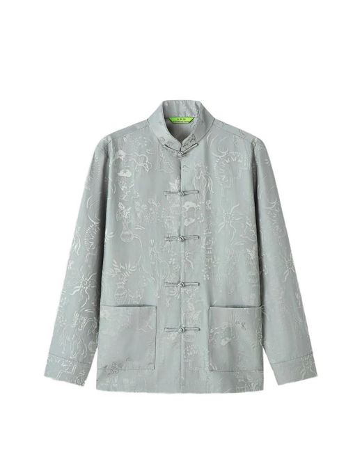 Shanghai Tang Men's Blue Long Sleeve Shirt