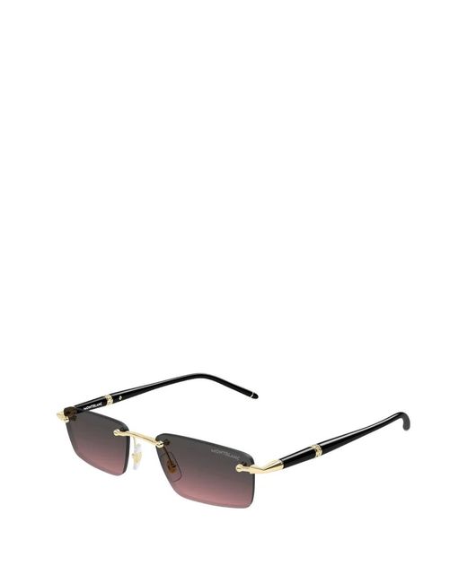 Montblanc Metallic Rimless Rectangle-Frame Sunglasses for men