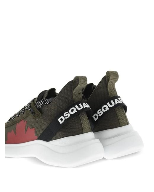 DSquared² Green Fly Maple-Leaf Sneakers