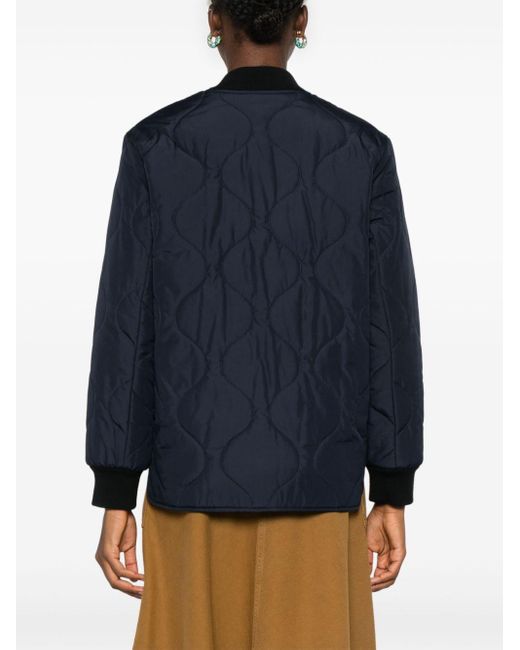 A.P.C. Blue Padded Quilted Bomber Jacket