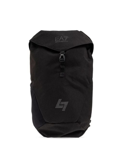 EA7 Black Backpack With Logo