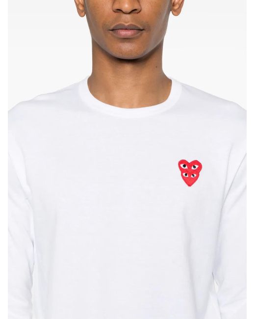 COMME DES GARÇONS PLAY White Heart-Patch T-Shirt