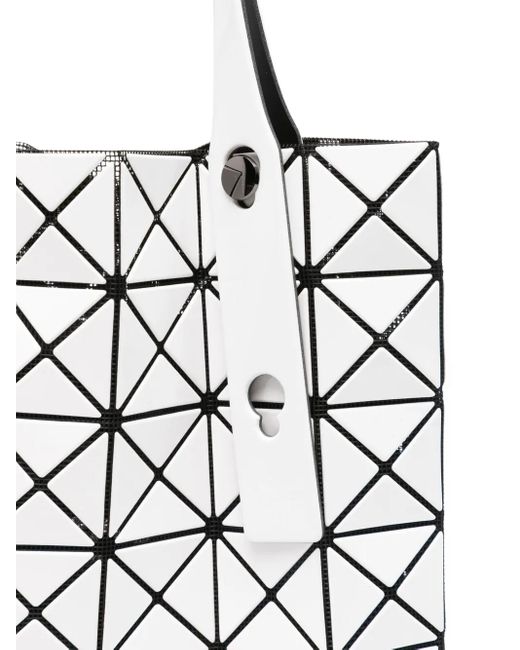 Issey Miyake White Prism Geometric-Pattern Tote Bag