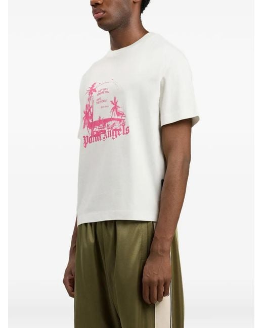 Palm Angels Pink Palm Statement T-Shirt for men