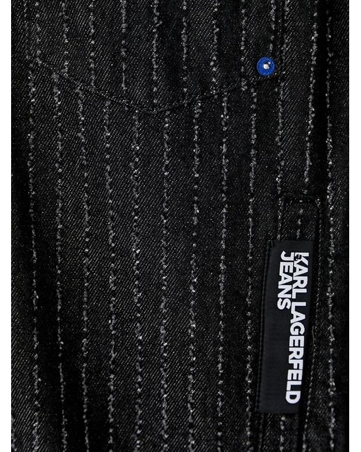 Karl Lagerfeld Black Pinstripe-Pattern Sleeveless Jacket
