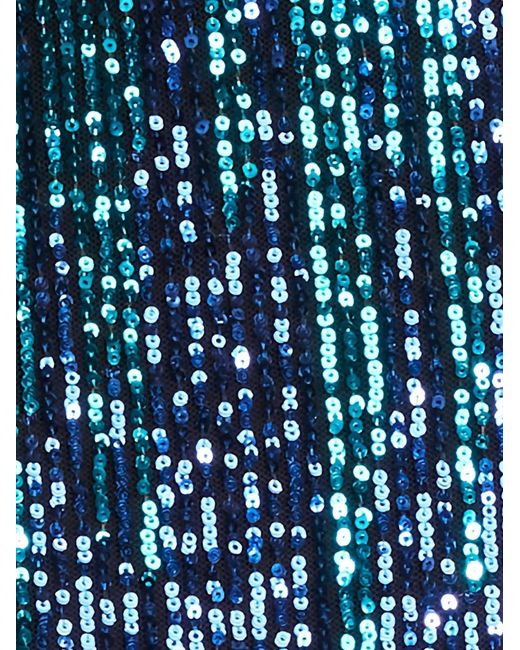 Tadashi Shoji Blue Evona Ombré Sequin Long-Sleeve Dress