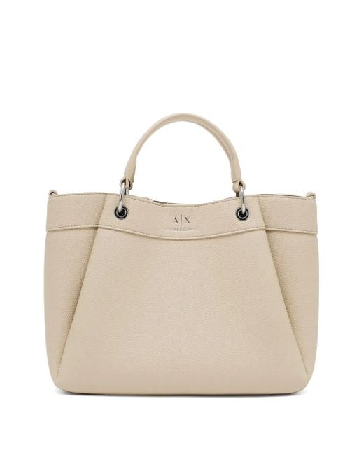 ARMANI EXCHANGE Natural Logo-Stamp Tote Bag