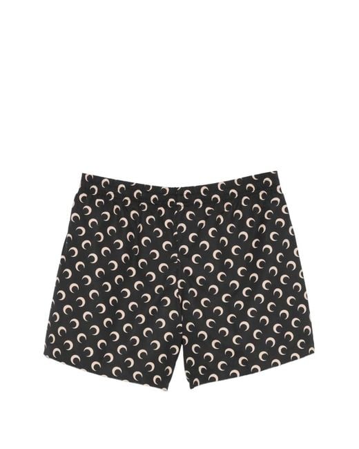MARINE SERRE Black Moon Swim Shorts for men