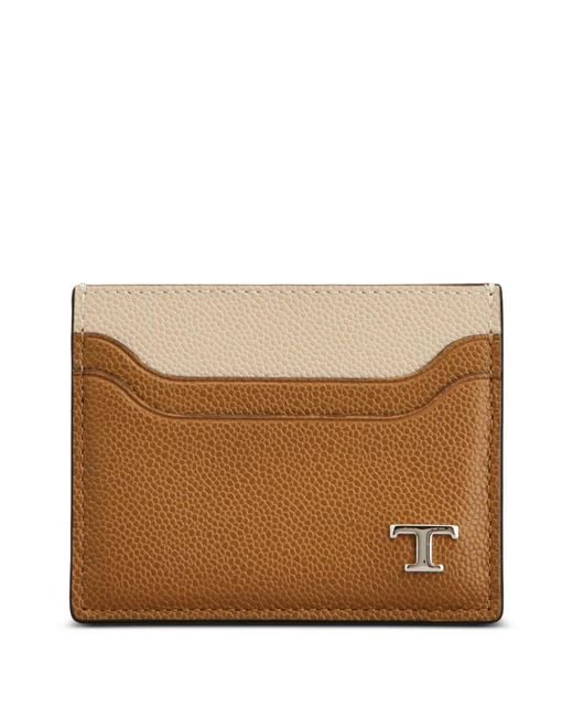 Tod's Brown Logo-Plaque Cardholder for men