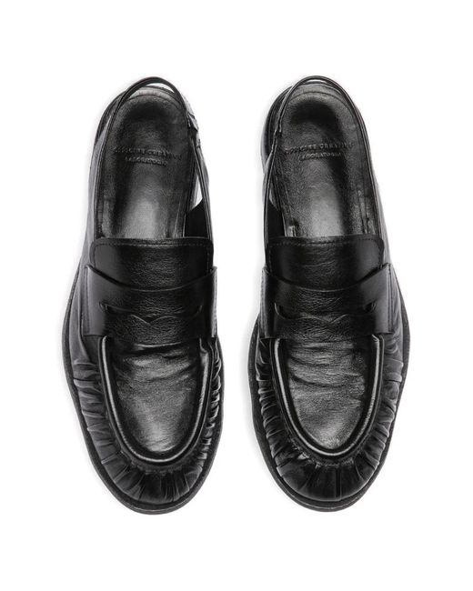 Officine Creative White Mocassins Solitude 102 À Fronces