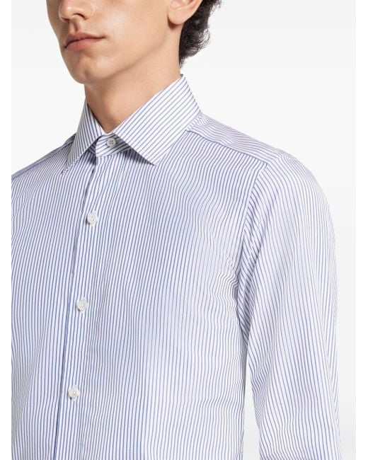 Chemise en coton à rayures Tom Ford pour homme en coloris Blue