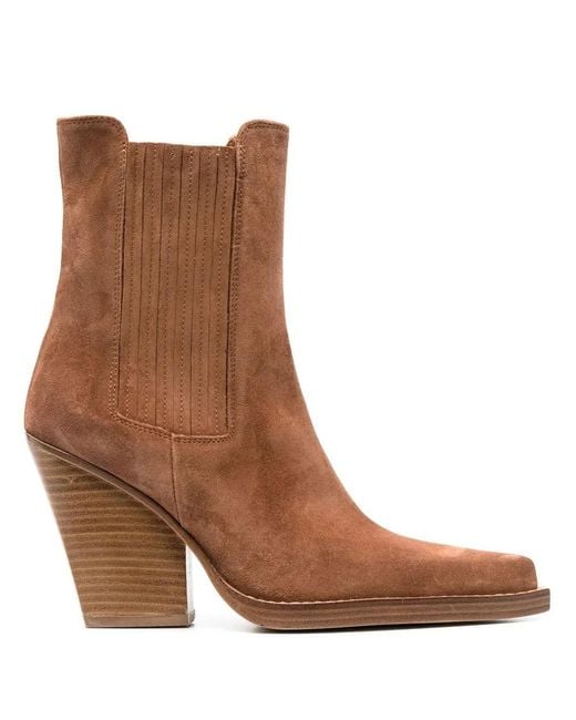 Paris Texas Brown Tapered-Heel Ankle Boots