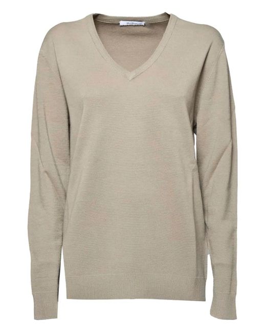 Max Mara V-neck Sweater Natural