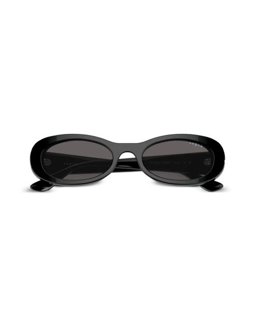 Vogue Eyewear Black Logo-Print Oval-Frame Sunglasses